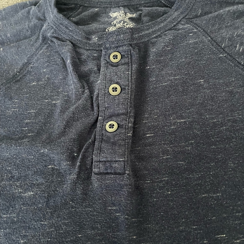 Faded Glory Navy Heather Men's Short Sleeve Shirt
